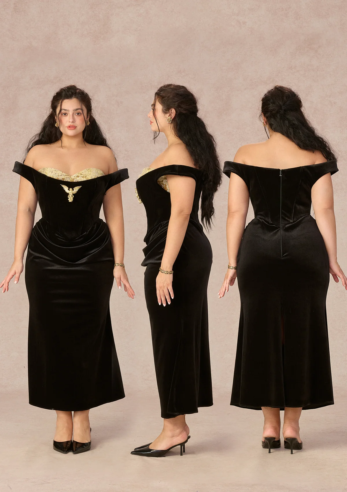 Curve&Plus Golden Eagle Goddess Dress - Image 2