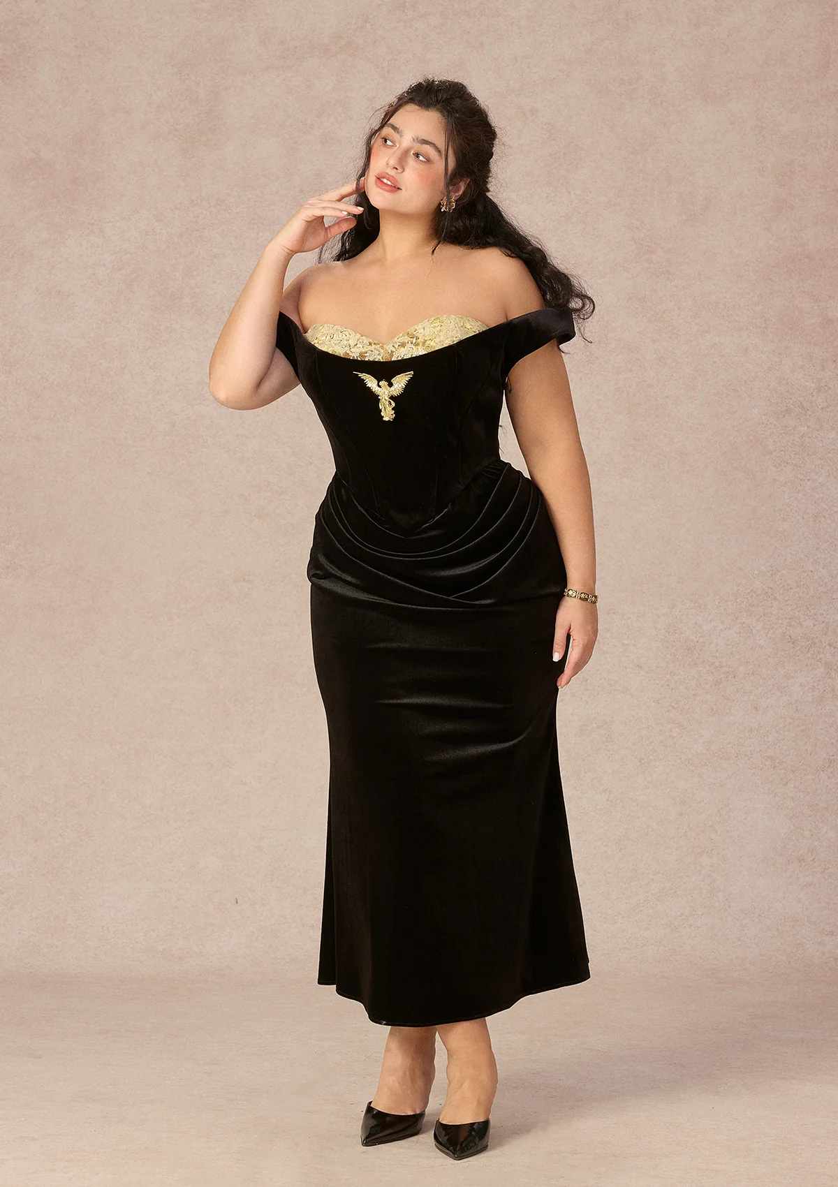 Curve&Plus Golden Eagle Goddess Dress - Image 5