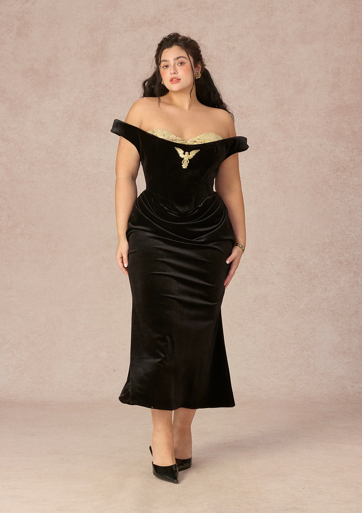 Curve&Plus Golden Eagle Goddess Dress - Image 9