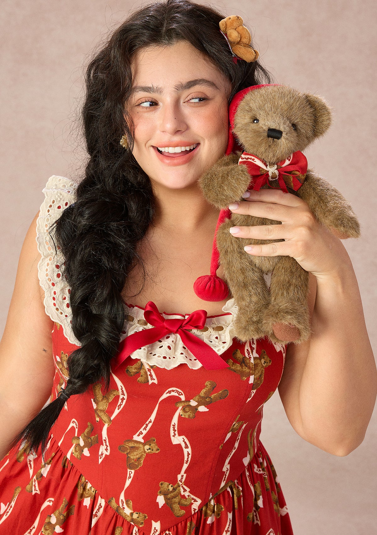 Curve&Plus Teddy Tomato Sauce Dress - Image 8