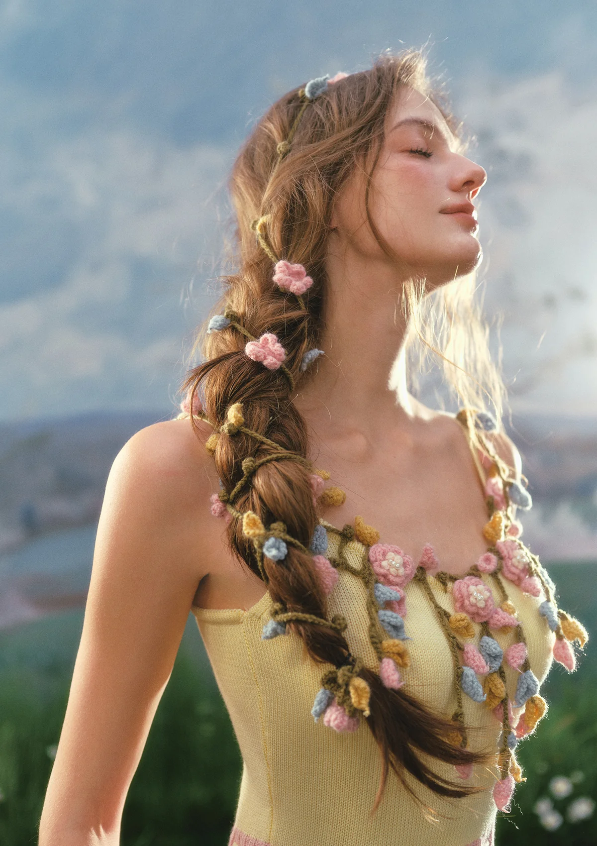 Flower Vine Novel Knit Dress - Image 6