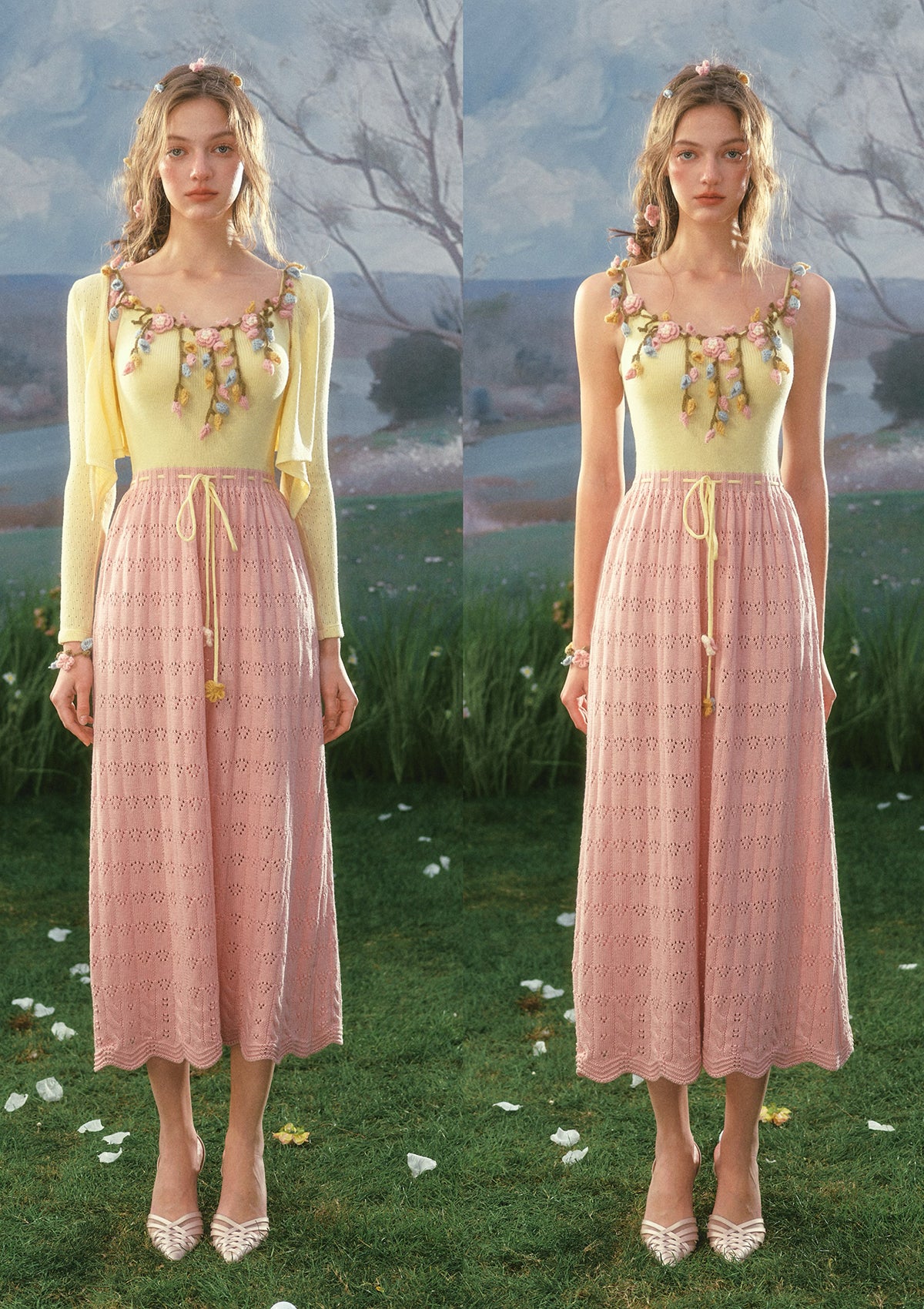 Flower Vine Novel Knit Dress - Image 7