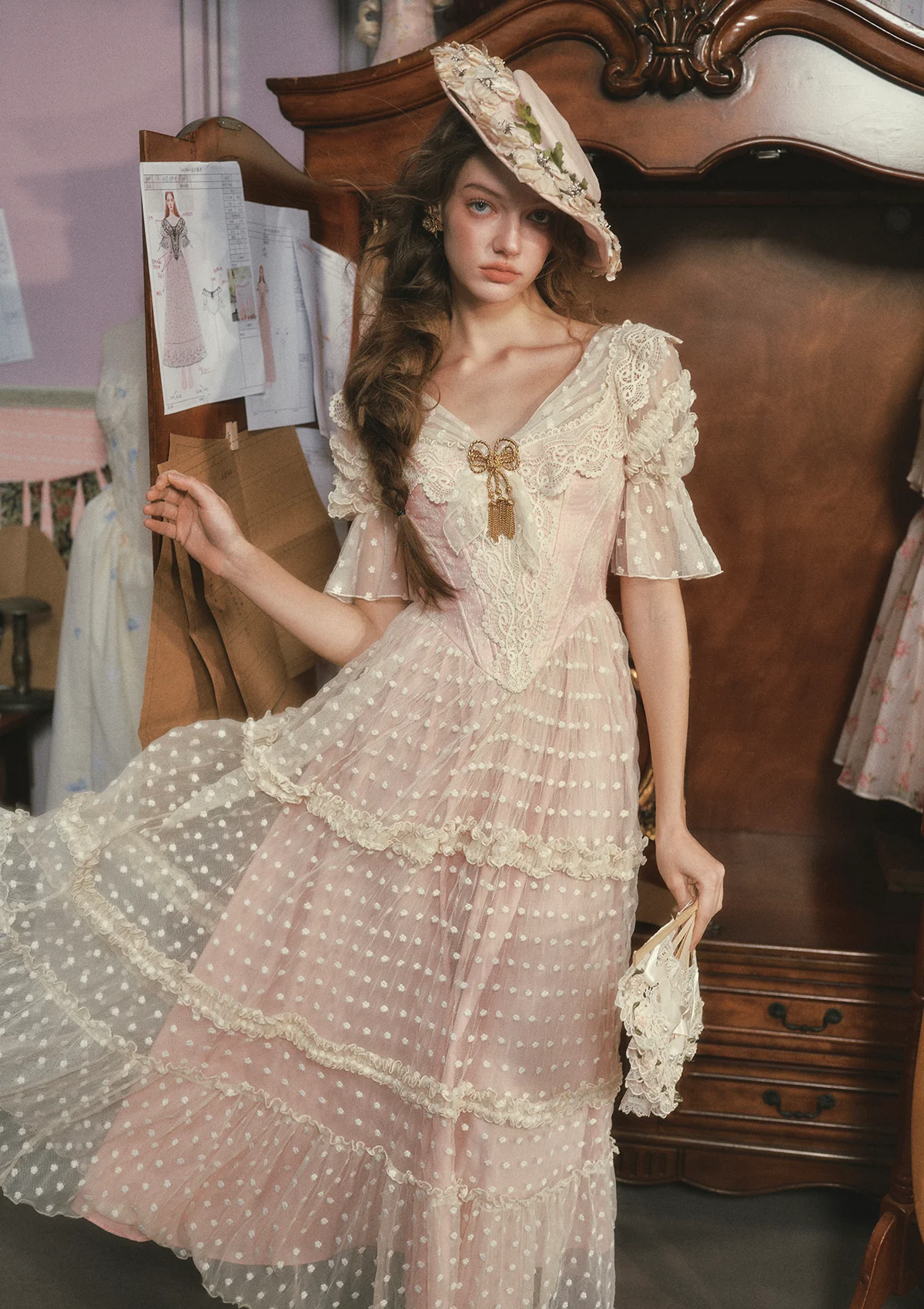 Gilded Invitation Dress（Pink） - Image 3