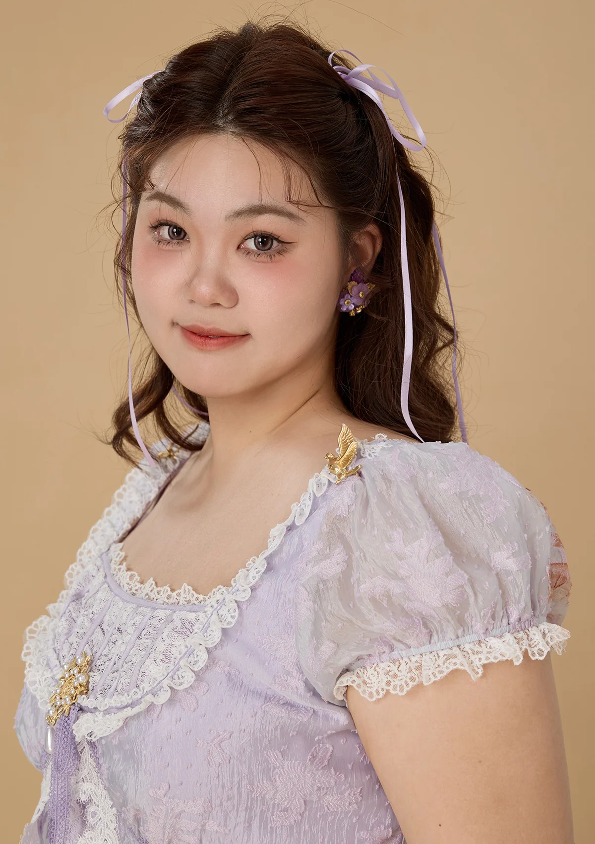 Curve & Plus Monet's Irises Regency Dress - Image 5