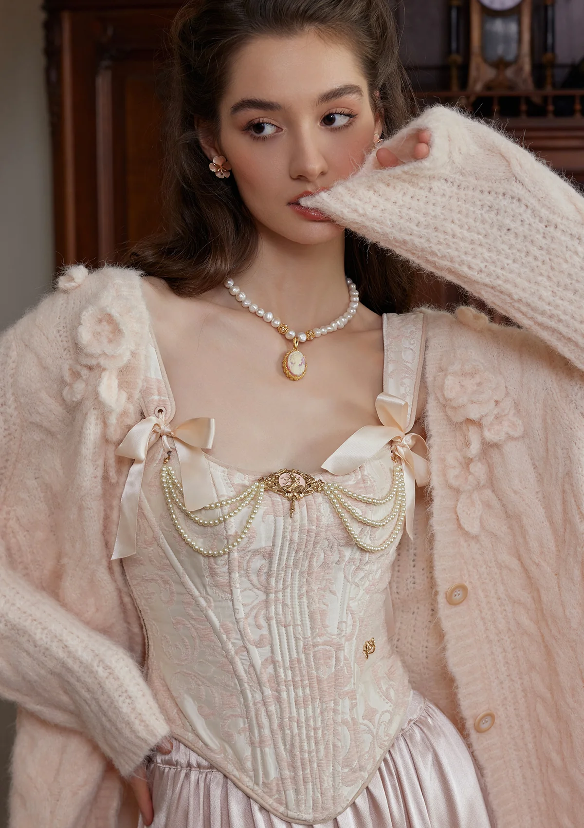 Semi-sweet Chiffon Knit Cardigan - Image 3