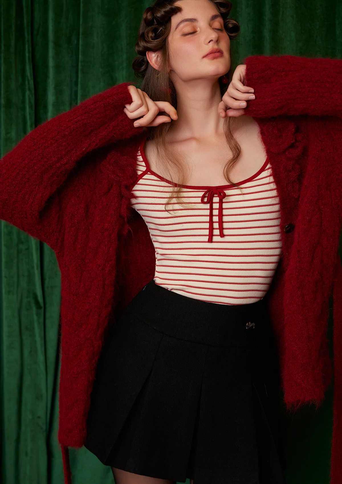 Semi-sweet Chiffon Knit Cardigan - Image 6