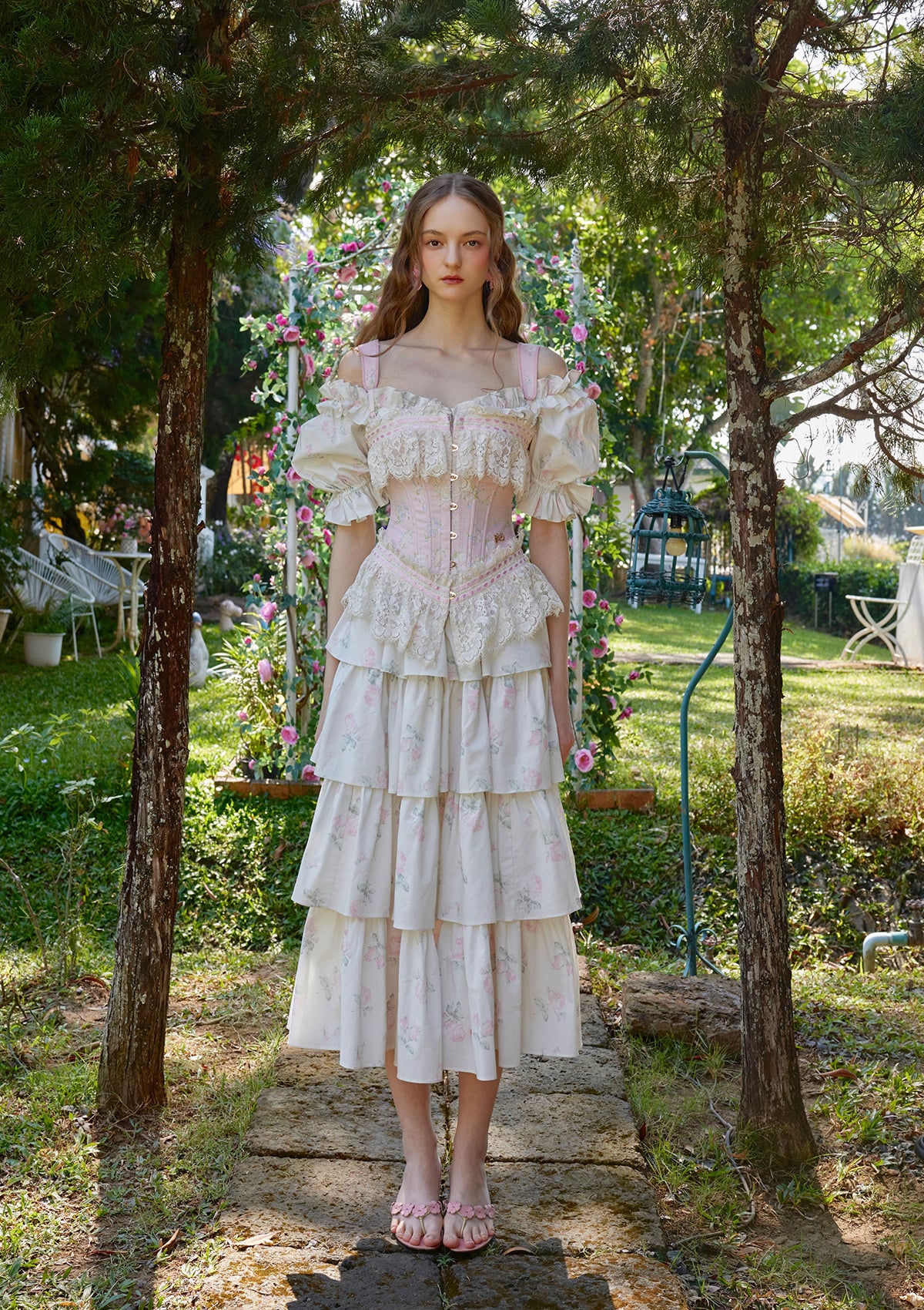Bloom in Coral Island Corset Dress - Image 7