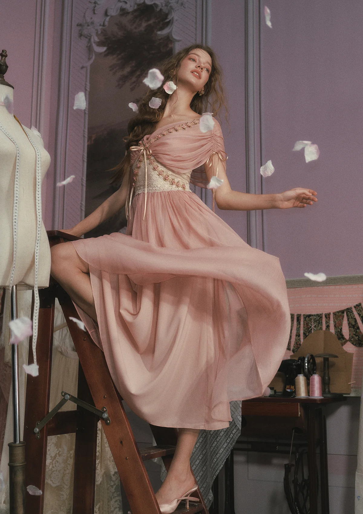 Rose Olive Dress - Image 6