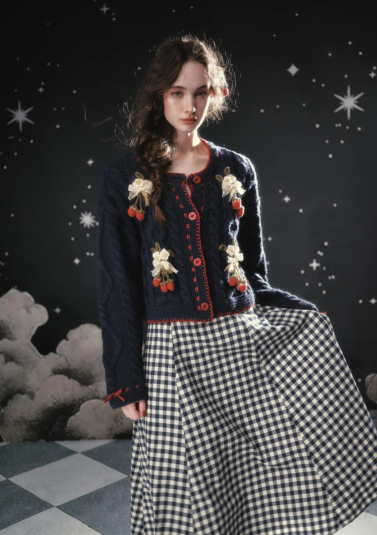 Strawberry Mont Blanc Knit Cardigan - Image 5