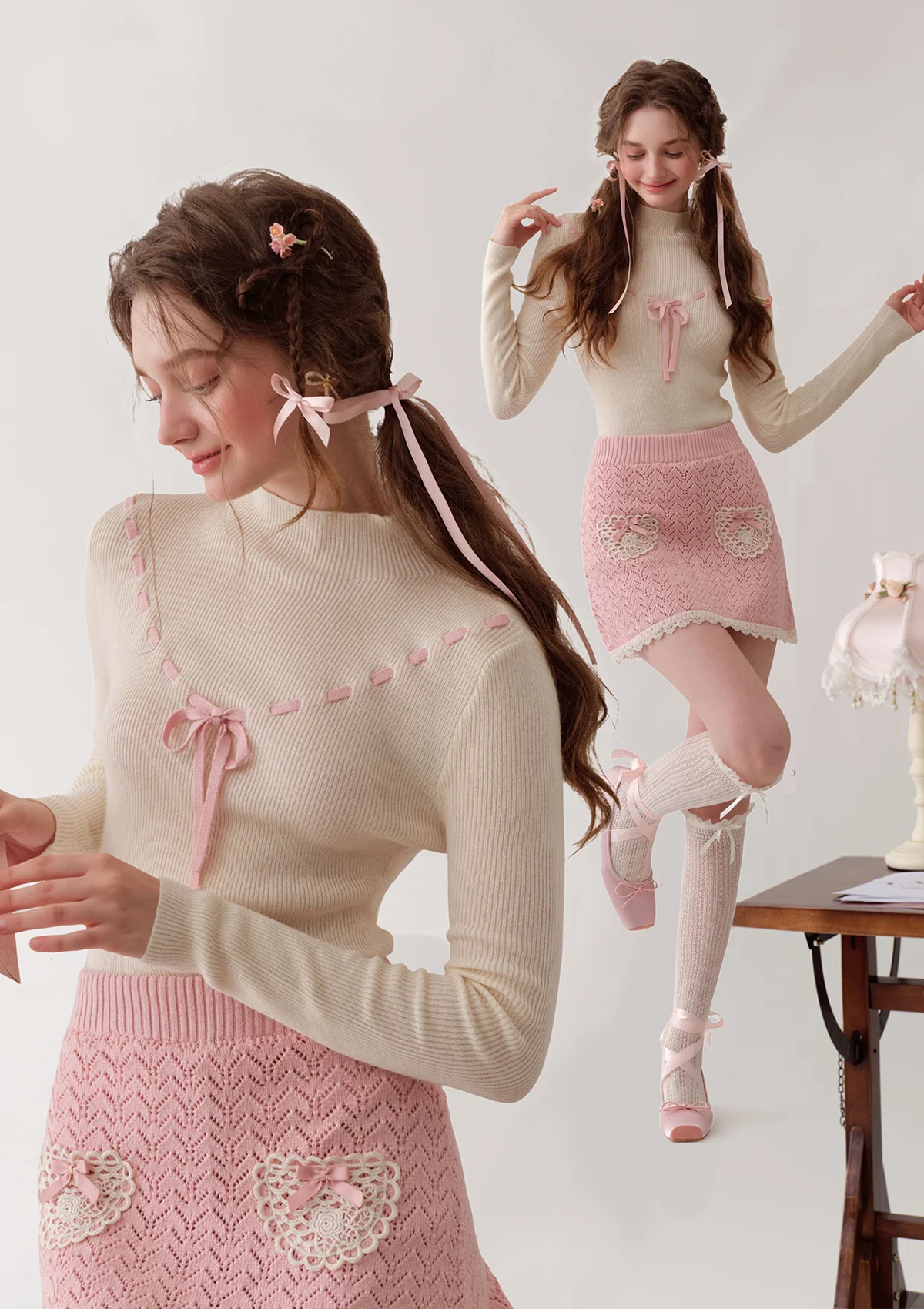 Strawberry Post Office Knit Bottom Shirt - Image 3