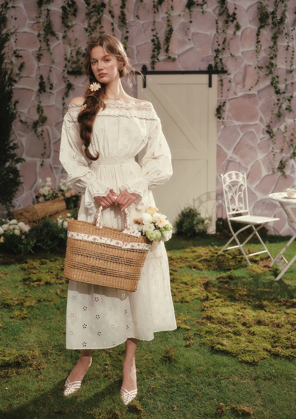 White Camellia Dress - Image 7